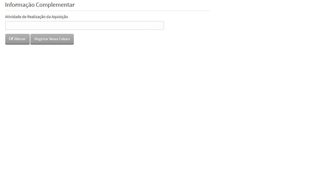 Detalhe de fatura no e-Fatura com secção Informação Complementar e botão Alterar
